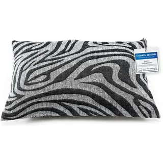 sositex | Zebra Saunakissen hitzebeständig waschbar - Sauna Kissen Kopfstütze aus Leinen Baumwolle - Komfort Nackenkissen 43x26 cm für Wellness Hängematte Strand Picknick (Schwarz/Weiß)