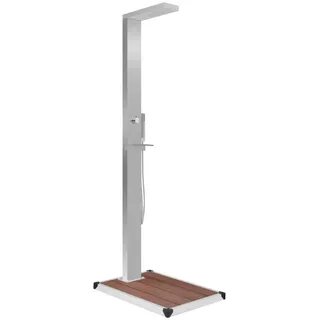 vidaXL Gartendusche mit Bodenelement WPC Edelstahl - Braun