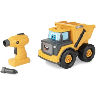 John Deere Kids Build-A-Buddy Yellow Dump Truck - 13 Piece Take Apart Toy Truck with Battery Powered Drill - Childs Farm Toy Cars - Educational STEAM Toys and STEM Toys - Plus 18 Month Old Baby Toys