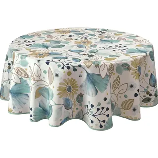 Le linge de Jules Tischdecke Bloom rund 160 cm Blau/Beige