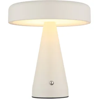 HOMSY BY ANA JOHNSON LED Tischleuchte "NORVA Akkutischleuchte", cremefarben, Ø 18cm H: 20cm, Leuchten, Akku-Tischlampe USB-C, CCT, wiederaufladbar, Akku, dimmbar, LED Tischleuchte