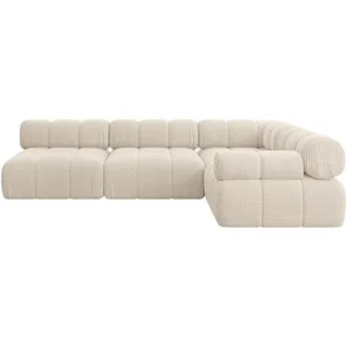 altdecor Eckcouch Cord 6-Sitzer Beige