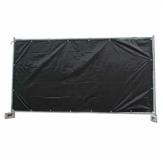 Boni-Shop® Bauzaunplane 1,76 x 3,41 m Schwarz