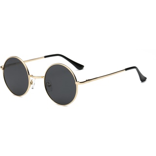 SOJOS Schick Klassische Retro Runde Verspiegelt Alien Unisex Sonnenbrille Herren Damen SJ1058 mit Gold