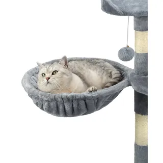 LIONTO Liegemulde für Kratzbäume, Liegefläche mit stabilem Metallrahmen Ø 40 cm 15 cm Tiefe, hellgrau