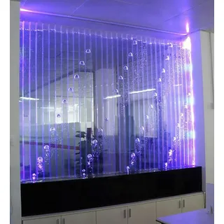 Moderne Trennwand Wasser Wände LED Wasserwand Beleuchtete Wand Säulen 200x200cm - Transparent