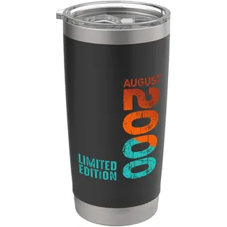 August 2000 Jahr 2000 Retro 2000 Vintage 2000 seit 2000 Doppelwandiger Edelstahl-Thermobecher