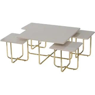 Komplette Tische Beistelltische Sofatische 5tlg Couchtische Beige - Beige