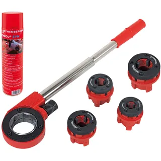 Rothenberger Industrial SuperCut Premium Gewindeschneidkluppensatz inkl. RONOL SYN 600 ml im Koffer - 1000004701