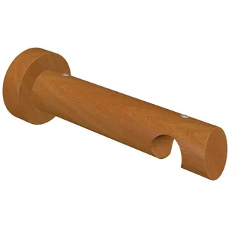 Flairdeco Träger offen für 20 mm Ø Gardinenstange, 1-läufig, Holz, Kirschbaum lackiert