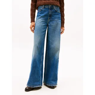 High-waist-Jeans TOMMY HILFIGER "DNM KRIS 70's WIDE LEG HW", Damen, Gr. 32, Länge 30, kris, Denim/Jeans, Obermaterial: 100% Baumwolle, lässig geschnitten, Jeans High-waist-Jeans