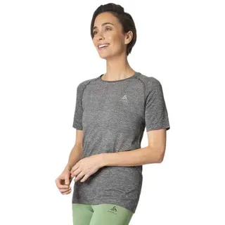 Odlo Damen Kurzarm Laufshirt Essentials Seamless, Stone Grey Melange, XS