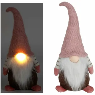 Weihnachtswichtel mit leuchtender Nase 40cm Zipfelmütze Türstopper Hingucker