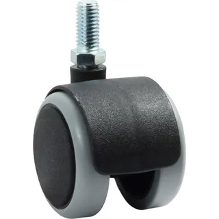 Möbelset, Gewinde M10, Durchmesser 50mm/40kg, für Parkett | Möbelrad | Räder für Möbel, Bürostuhl, Beistellbett, Schreibtischstuhl, Hocker | Stuhl-Rad | Schwarz