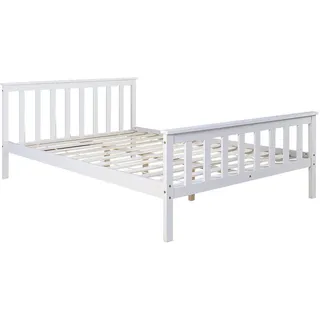 Homestyle4u Holzbett Doppelbett Jugendbett Juniorbett weiß natur 140x200 90x200 70x140 Bett weiß 140 x 200 cm