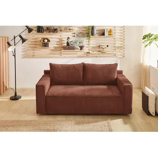 Jockenhöfer GRUPPE »Ron« Platzsparendes Sofa mit Gästebettfunktion, Federkernpolsterung, rot (rost, rot), (42772844-0)