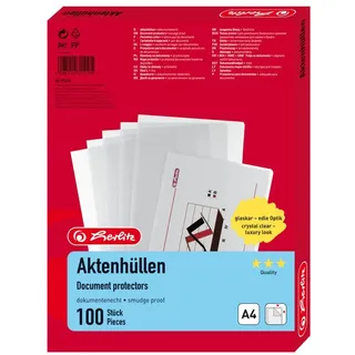 Herlitz 10843746 210 x 297 mm, A4 glasklar 100er