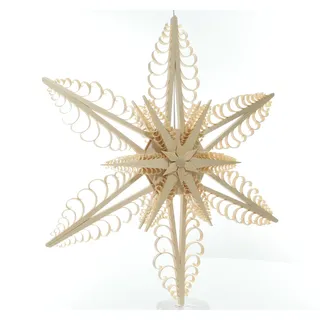 Fensterschmuck Spanstern el. Beleuchtet Mitte Mit Sterne Ø50cm NEU Holzstern