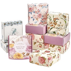 PandaHall 30 Pack Seifenverpackungsbox 5 Blumenart DIY Handgemachte Seifenhalter Candy Chocolate Favor Box Papier Geschenkverpackungsbox Für Hochzeitsgeburtstag, 2.95 x 2.95 x 1.1"