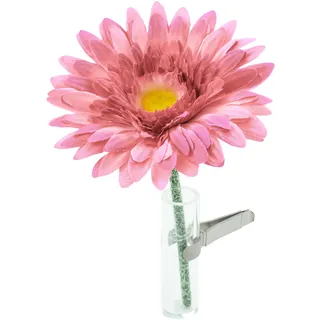 SANDINI Autovase mit Seidenblume/Kultblume Passend für jedes Auto (Gerbera Pink)