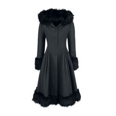 Hell Bunny  Elvira Coat  Girl-Mantel  schwarz