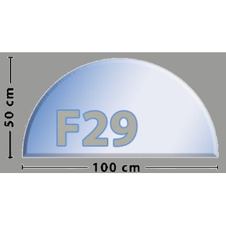 Rundbogen G28 Funkenschutzplatte - Glasplatte ESG | 500 x 1000 mm