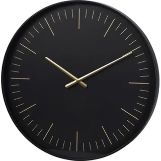Dekorative 50cm Wanduhr in Schwarz-Gold, Minimalistisches Design, Leises Betreiberlebnis - Schwarz