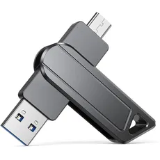 USB Stick 128GB USB 3.0 mit Type C Speicherstick Uflatek Metal Schwarz Dual Flash Drive 2-in-1 Memory Stick Rotate Flash Laufwerk for Android Handy,Tablet,Laptop,PC