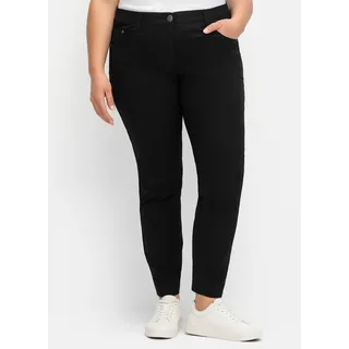 Stretch-Hose SHEEGO, Damen, Gr. 48, Normalgrößen, schwarz, 98% Baumwolle, 2% Elasthan, unifarben, Hosen Stretch-Hose