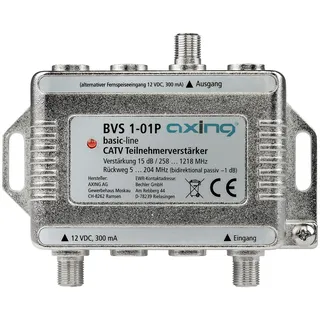 Axing BVS 1-01P CATV-Teilnehmerverstärker 15 dB Kabel-TV Verstärker 5-1218 MHz