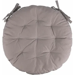 Kissen für Outdoor-Stuhl, wasserabweisend, rund, Taupe, Ø40 x 7 cm, aus Baumwolle und Polyester, Estè