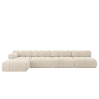altdecor Eckcouch Cord 6-Sitzer Beige