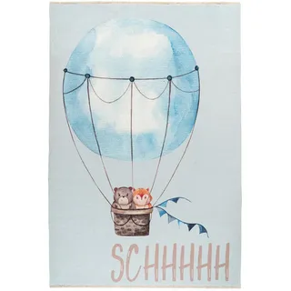 OBSESSION Kinderteppich "My Greta 601", rechteckig 6 mm Höhe Kurzflor, Motiv Heißluftballon, mit Fransen, Kinderzimmer,