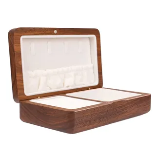 IRIVER BLANK Schmuckkästchen für Damen, Retro, Reisen, tragbar, Mini, schlicht, Massivholz, Holz, kleine Schmuckaufbewahrung, Aufbewahrungsbox (Walnuss)