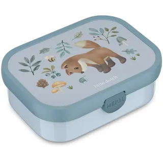 Mepal Brotdose Kinder Campus Little Dutch - Bento Box Kinder - Brotdose Kinder mit Fächern & Gabel - Meal Prep Box mit Clip-Verschluss - BPA-frei & Spülmaschinenfest - 750 ml - Forest Friends