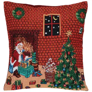 X-Mas Zierkissen , Multicolor , Textil , Weihnachten , Füllung: Polyester,Polyester , rechteckig , 45x45 cm , Heimtextilien, Wohntextilien, Kissen, Zierkissen