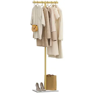 OUTBROS Metall Kleiderständer Stabil, Kleine Kleiderstange Gold 175cm