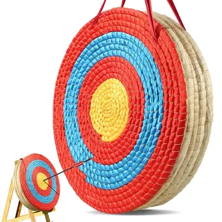 Vevor 508 mm Zielscheibe Bogenschießen, Handgefertigtes Strohbogenziel für Recurvebogen Compoundbogen oder Langbogen, Traditionelles Bogenpfeilziel für Kinder Jugend Erwachsene Bogenschießen