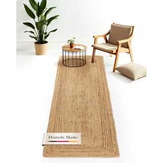 carpetfine Nele Juteteppich 70 x 200 cm Beige