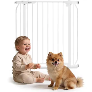 lionelo Truus Slim Treppenschutzgitter ohne Bohren Baby Türschutzgitter 75–105 cm mit Erweiterung, Auto Close, Doppelte Sicherung, Beidseitig Öffnend, Niedrige Schwelle