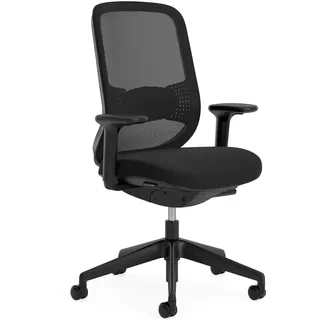 Orangebox Ergonomischer Bürostuhl, Do Better, Lumbalstütze, Schwarz | Technisches Netzgewebe, höhenverstellbare Armlehnen, Universalrollen, hochwertige Materialien, bis 150 kg