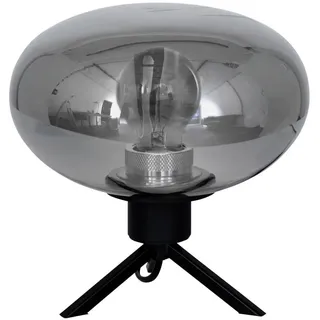 Tischleuchte , Schwarz , Metall, Glas , 22x22x22 cm , Fußschalter , Lampen & Leuchten, Innenbeleuchtung, Tischlampen, Tischlampen