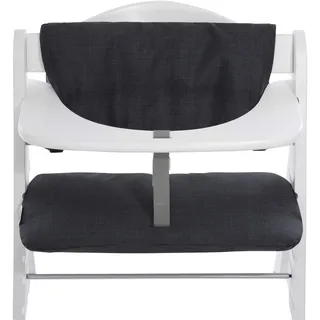 hauck Sitzkissen Kompatibel mit Alpha+, Beta+ und Arketa Holzhochstuhl Highchair Pad Deluxe, Einfache Befestigung mit Klettverschluss, Maschinenwaschbar (Melange Charcoal)