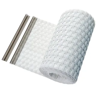 Sichtschutz Sichtschutzstreifen Rattan Zaunblende HaGa weiß 255cmx19cm