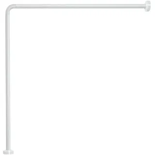 Gedy Weißer Eck-Duschvorhang-Rahmen, Maße: 80 x 80 cm, Länge der Rohre sind zuschneidbar, geeignet für Vorhänge mit einer Breite von 180 bis 240 cm, Duschstange aus Stahl, Design R&E, 2 Jahre Garantie