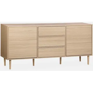 sweeek - Sideboard in Holzoptik mit 2 Türen 160 cm - Holzfarben - Braun