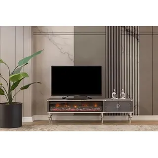 TV-Sideboard Kamin Metall Holz MDF Spanplatte Luxusmöbel neue Weiß RTV - Grau