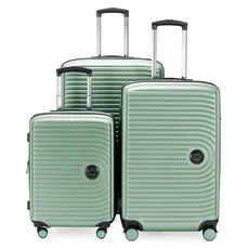 HAUPTSTADTKOFFER Mitte - 3er Kofferset - Handgepäckskoffer 55 cm, mittelgroßer Koffer 68 cm + großer Reisekoffer 77 cm, Hartschale ABS, TSA, Mint