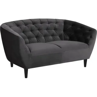 Actona Chesterfield Couch Stoff 2-Sitzer Grau