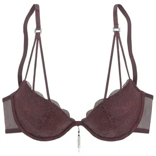 LASCANA LASCANA, Push-up-BH mit extravagantem Glitzeraccessoire, sexy Dessous, rot